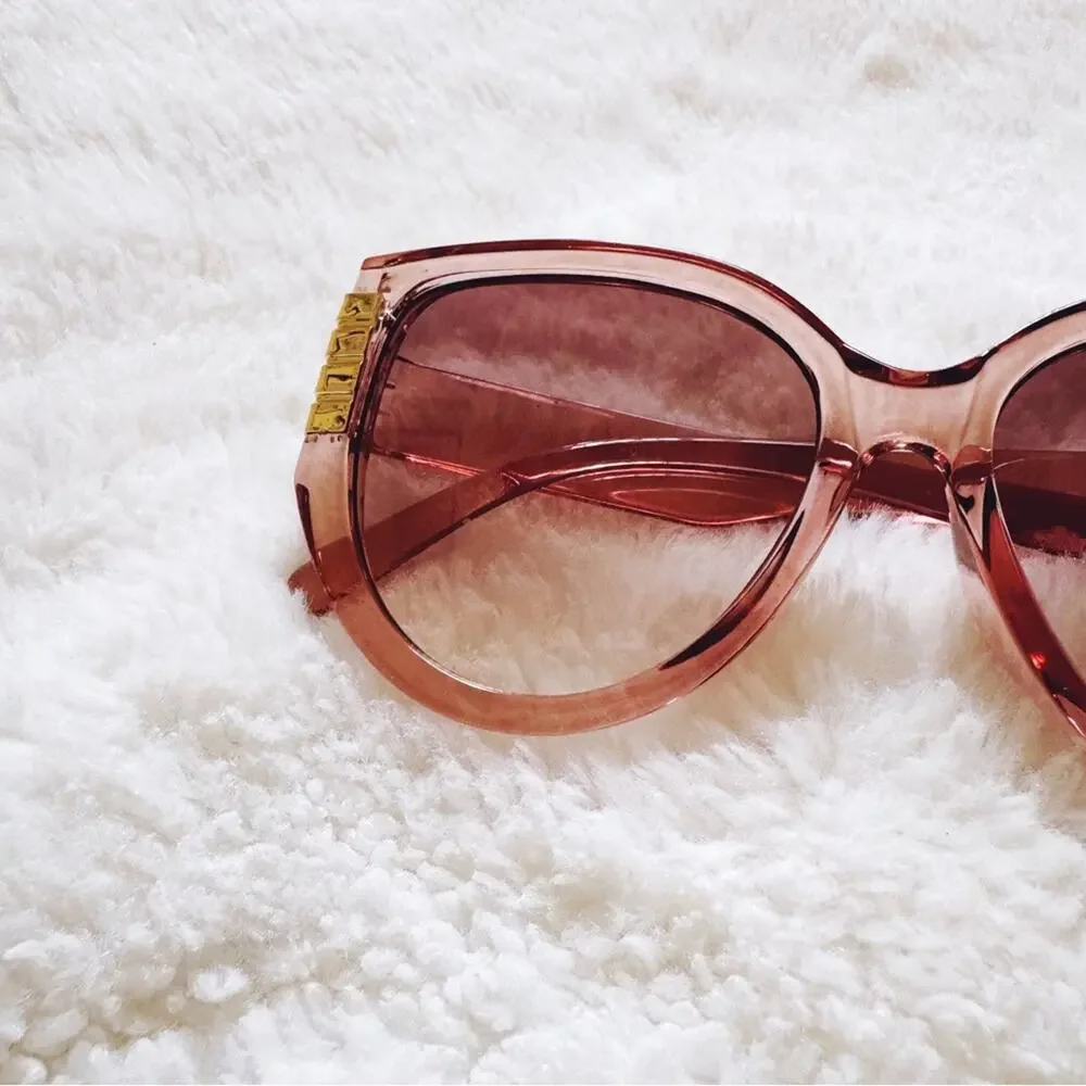 Rosy Clear Pink Cat Eye Oversized Sunglasses